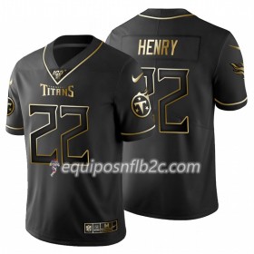 Camiseta Hombre NFL Tennessee Titans Derrick Henry 22 Nike Negro Golden Edition 100th